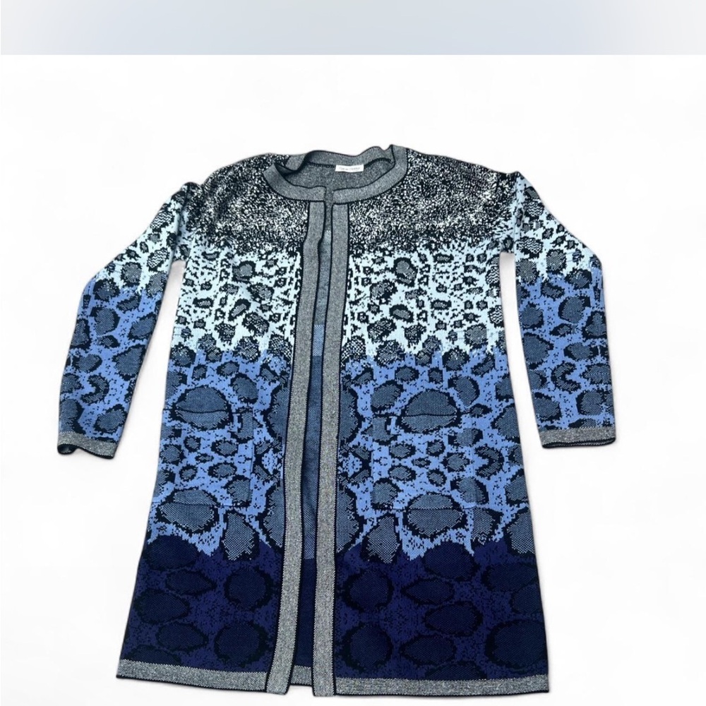 Elegant Blue and Gray Floral Cape
